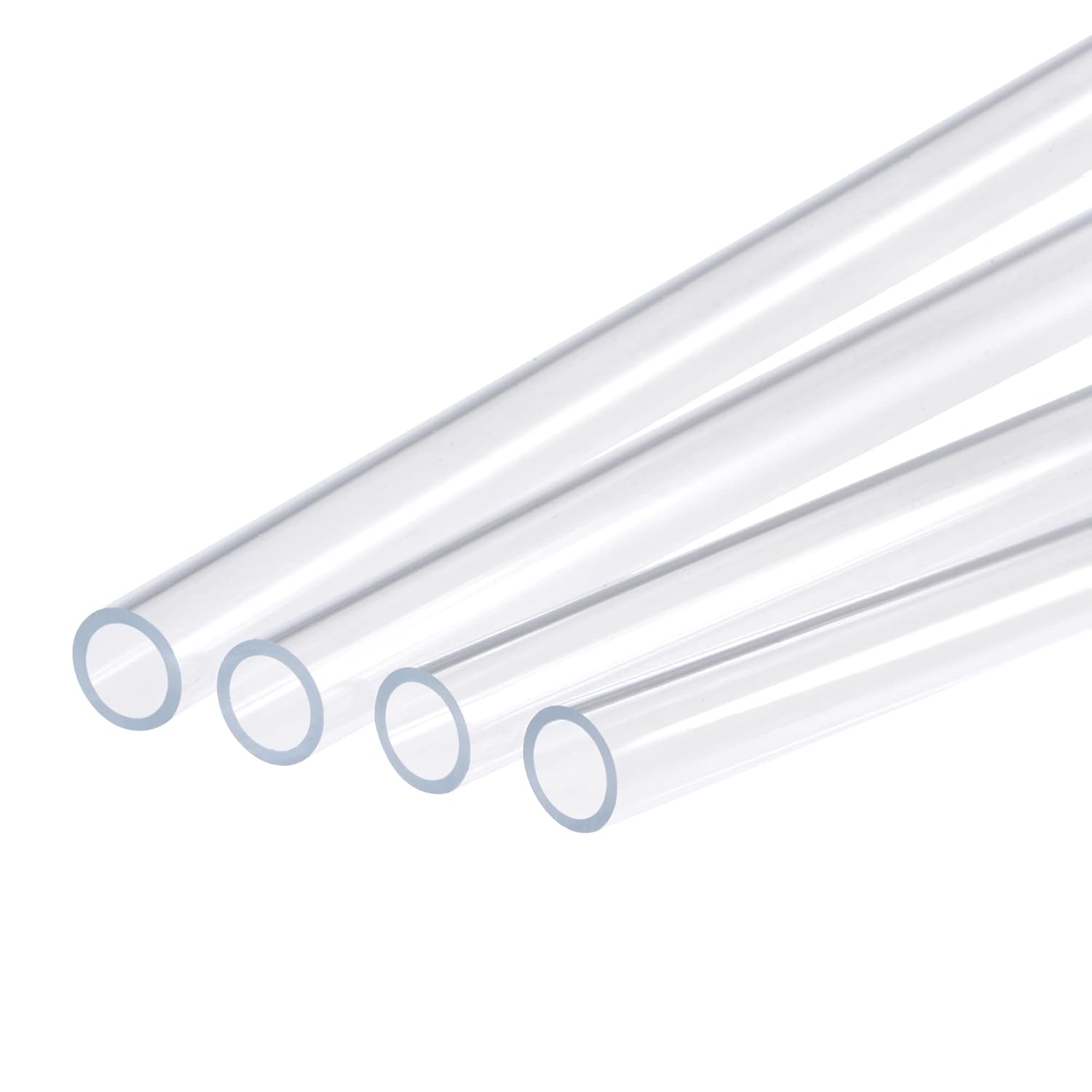 MECCANIXITY Acrylic Pipe Rigid Round Tube Clear 1/2"(12mm) ID 5/8"(16mm) OD 20" High Impact for Lighting, Models, Plumbing, Crafts 4 Pack