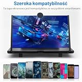 Lupa do ekranu do telefonu komórkowego 12 cali, ekran powiększający do telefonu komórkowego, HD z podstawką, lupa z ochroną przed niebieskim światłem do filmów i gier, prezent dla osób starszych i