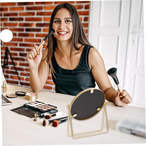 Miroir de maquillage pivotant doré pour table et bureau de coiffure
