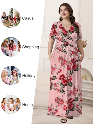 Image of PEVRL Plus Size Summer Maxi Dress for Curvy Women with Pockets 1X-5X