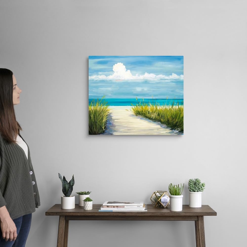 CANVAS ON DEMAND Beach Scene I Canvas Wall Art Print by Julie Derice, Coastal, Home Decor, Design Artwork,24" x20in