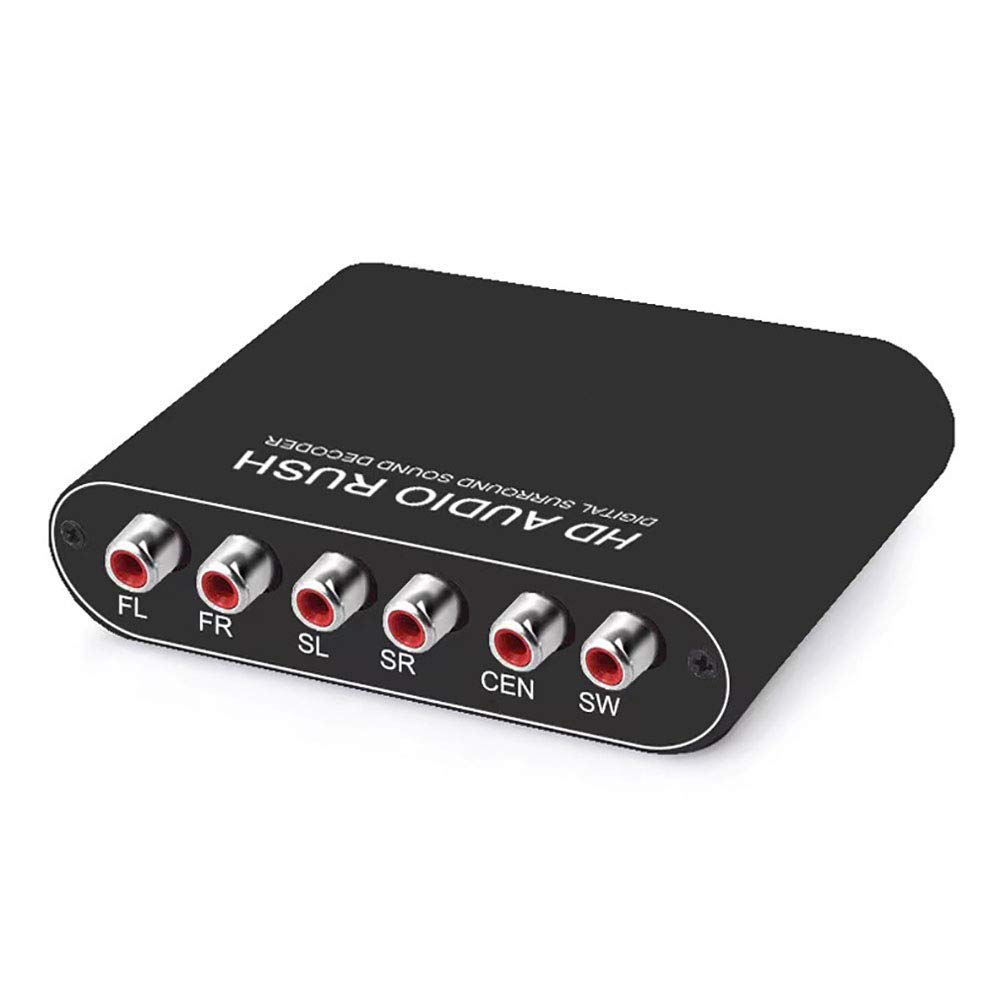 Décodeur Audio, décodeur Audio Dolby DTS/AC3, tête de Lotus RCA Optique numérique vers analogique RCA 5.1ch SPDIF, convertisseur Audio Compatible RCA L/R + Prise 3,5 mm