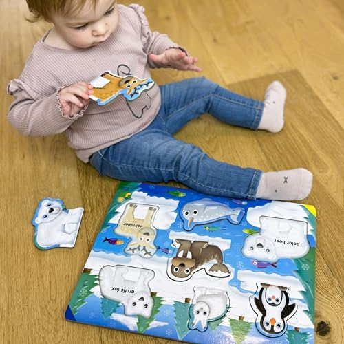 Rompecabezas de bandeja infantil sobre el Ártico para aprender jugando 8