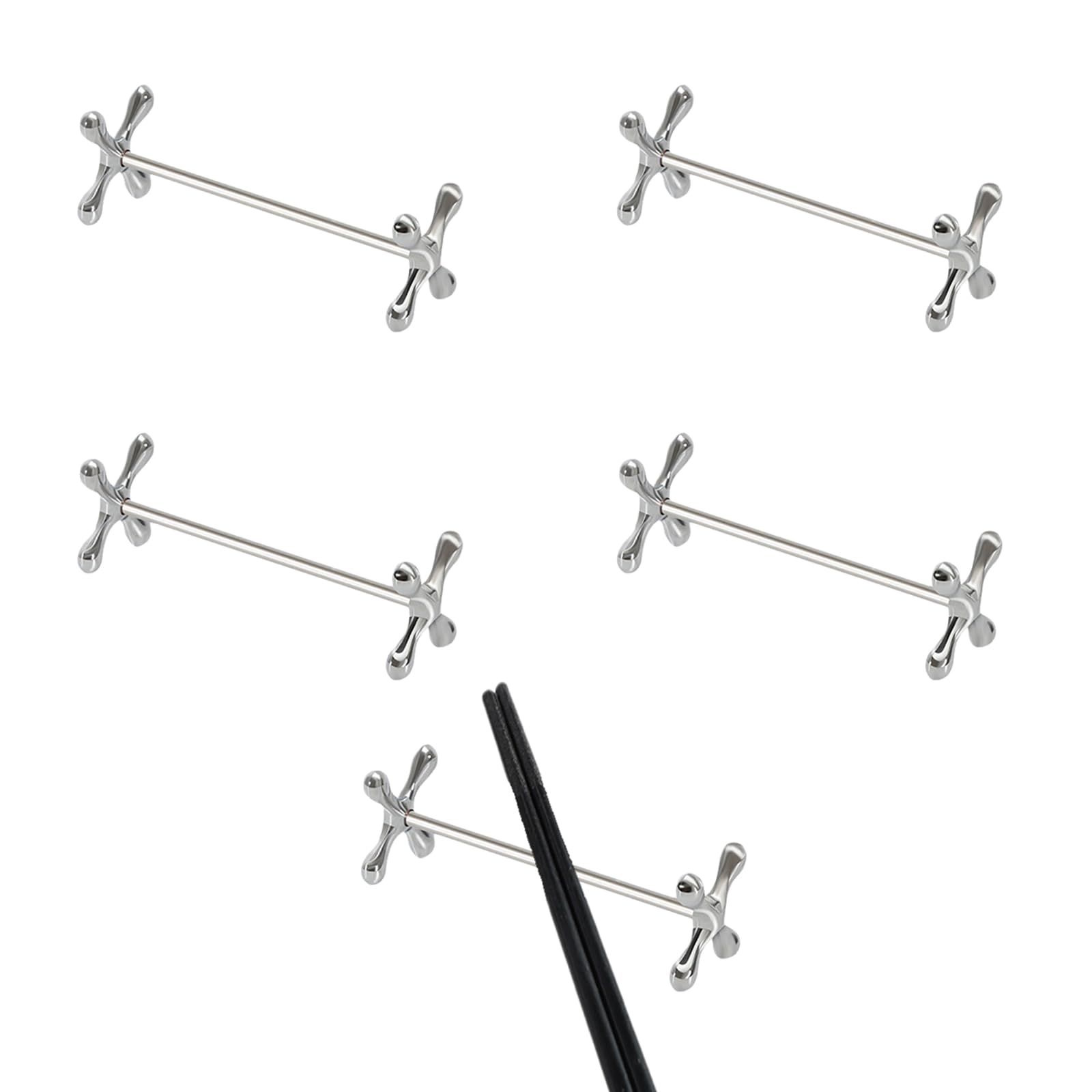 Repose-Baguettes, Support pour Baguettes de Restaurant en Acier Inoxydable, réutilisable, avec Couteau de Table et Support pour Couverts Chinois.