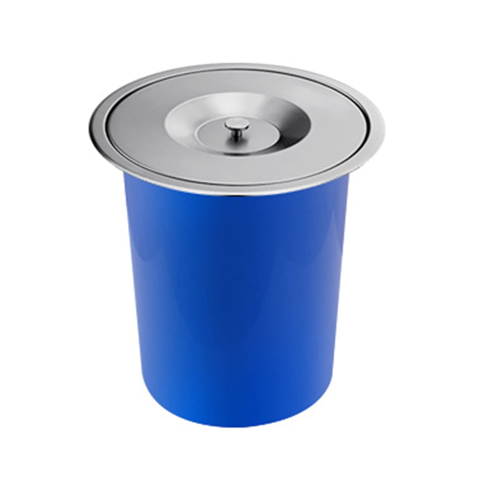 Asdchzen Built-In Stainless Steel Trash Can On The Countertop, Round Built-In Garbage Chute, Built-In Balance Flip Trash Can In The Kitchen, Built-In Cleaning Bucket, Kitchen Household,C