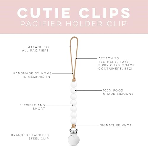 Miniatura 2 de Ryan & Rose Clip para chupete Georgia - Clip de silicona para chupete bebé niño niña binky paci clip para chupete de bebé clip binkie clip binky