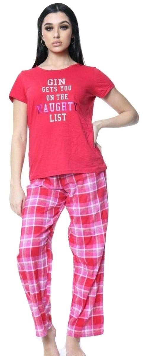 Womens Ex High Street Brand Pure Cotton Pyjama Set Ladies Lounge Wear PJs Nightwear