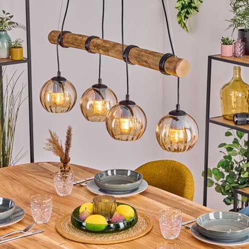 Koyoto Suspension, Boule lumineuse, Suspension Écru, Noir, 4 lumières