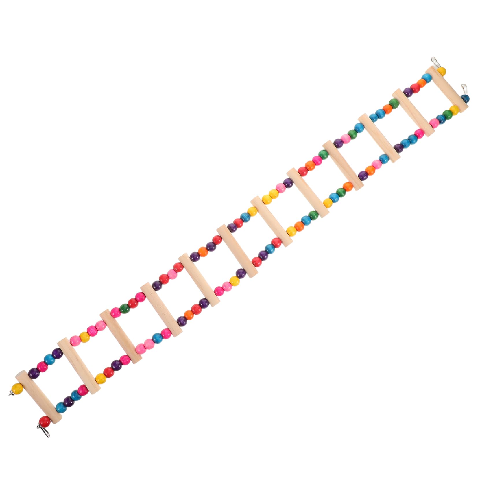 LIOOBO Creative Climbing and Chewing Swing for Parrots Lovebirds and Small Animals Natural Design with Beads for Bird Cages