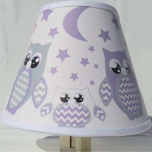 Purple Owl Night Lights/Owl Nursery Decor with Stars and Moons (Purple Owl Night Light)
