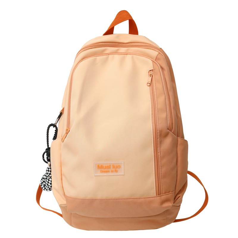 GenericLovers Fashion Backpack Vertical Zipper Color Blocking ShoulderBag Female Nylon Multifunctional School Bag Knapsack (Pink)