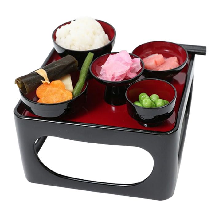 Amazon | 紀州塗り 5寸 仏器膳 黒内朱 椀付 | みよし漆器本舗 | 仏膳