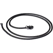 1.8/2.9/MM Chain Men, Gold/Silver/Black Stainless Steel Necklace, 50-60CM Curb Necklace for Valentine Day