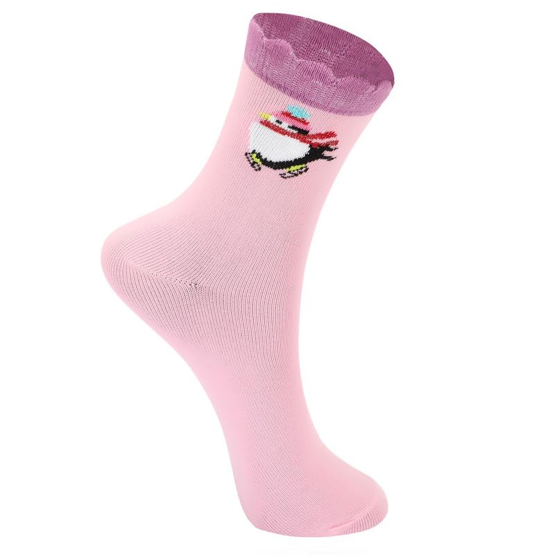 Image of Kids Girls Socks | Soft Cotton, Comfortable, Multicolor Printed Socks for Girls - Pack of 5 Pairs