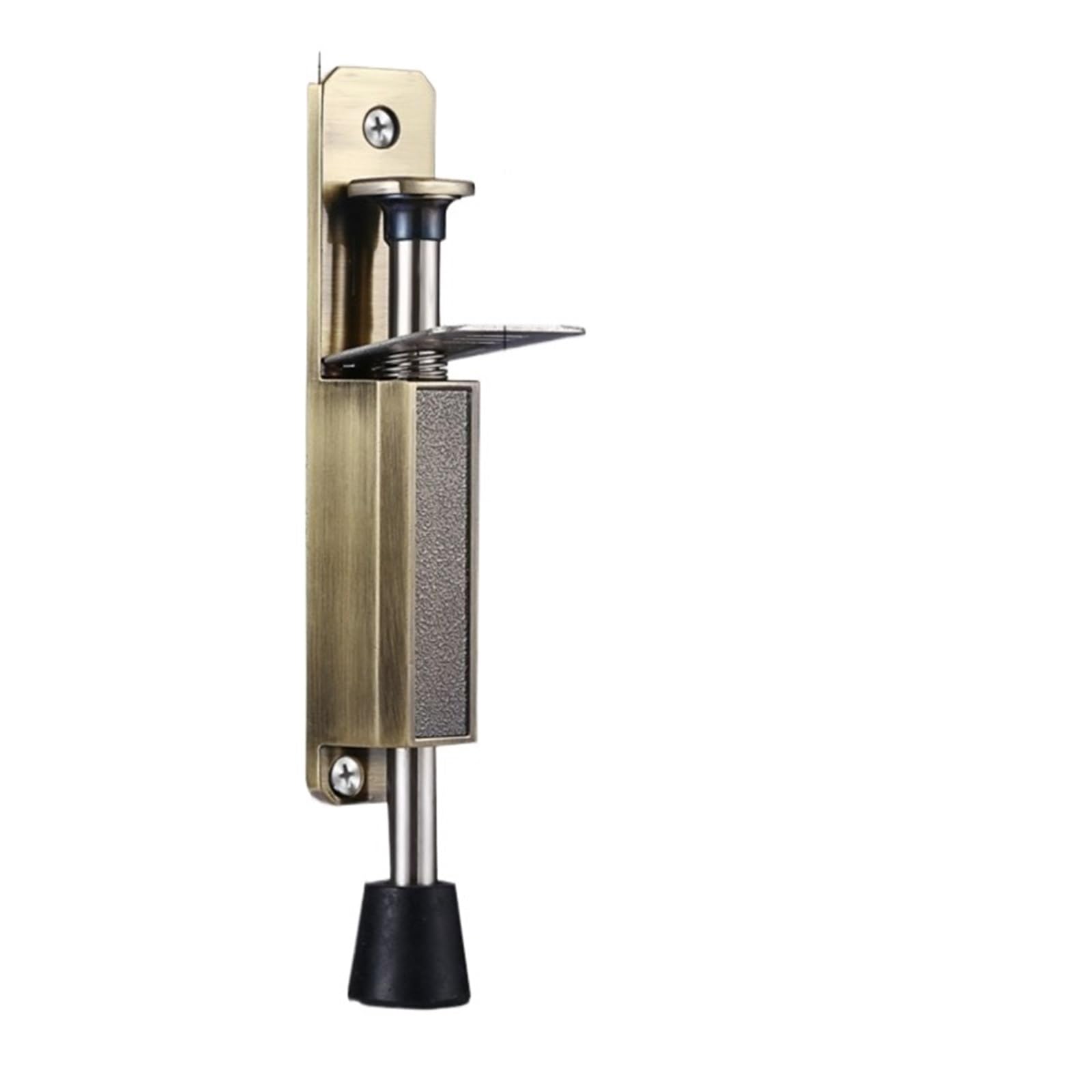 Door Stop Telescopi Door Stopper Bathroom Stop Metal Kickdown Stops with Foot Brake Wedges Wall Protector Home Hardware Tools(Bronze)