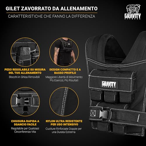 Gravity Fitness Weighted Vest for Men & Women - Adjustable Fitness Weight Vest for Workout, Running, Walking, Strength Training, & Calisthenics Training Home & Commercial Gym - 10kg / 20kg / 30kg - Image 4