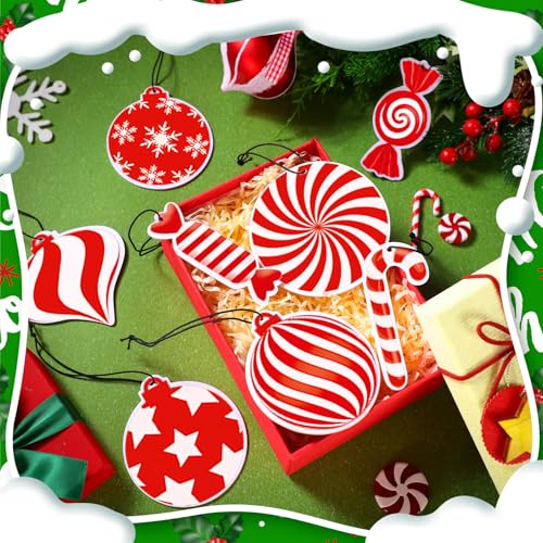 Image of Demissle 24 Pcs Car Air Fresheners Bulk Cute Hanging Air Freshener Groovy Scented Fresheners Rearview Mirror Decor for Women Car Accessories(Candy)