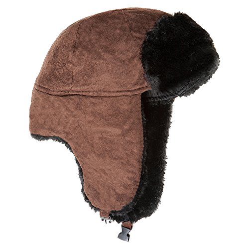 Accessoryo - Gorro unisex de microgamuza, disponible en negro o marrón Marrón marrón 7 3/8