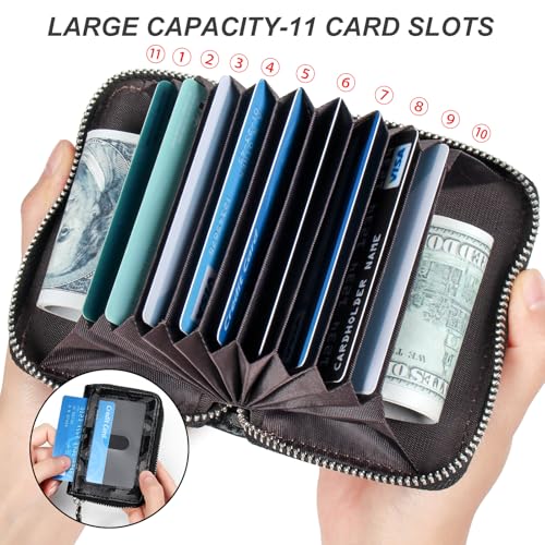 Image of Credit Card Wallet, RFID Card Case Wallet, Zipper Card Cases Holder for Men Women, RFID Blocking, KeyChain Wallet, Compact Size Card Organizer Case for Women