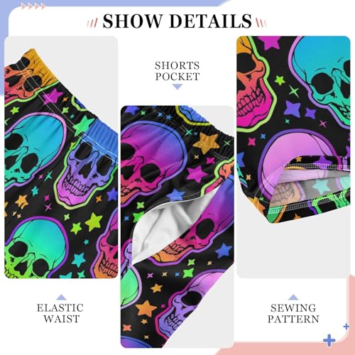 ZZXXB Galaxy Skull Star Boys Long Pants Soft Trousers Elastic Waist Kids Lounge Bottoms with Pockets S-XL4
