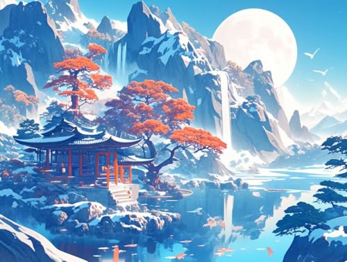 �������G �Ì��z�R �A�N�����G�̋� �Z�b�g�ƃu���V�t�� DIY Paint by Numbers �������G ��l�p ���S�� ����G��L�����o�X �h��G ���� �A�[�g�N���t�g �z�[���f�R���[�V���� �v���[���g�C���e���A �Ǐ��� 40x60cm (�t���[����