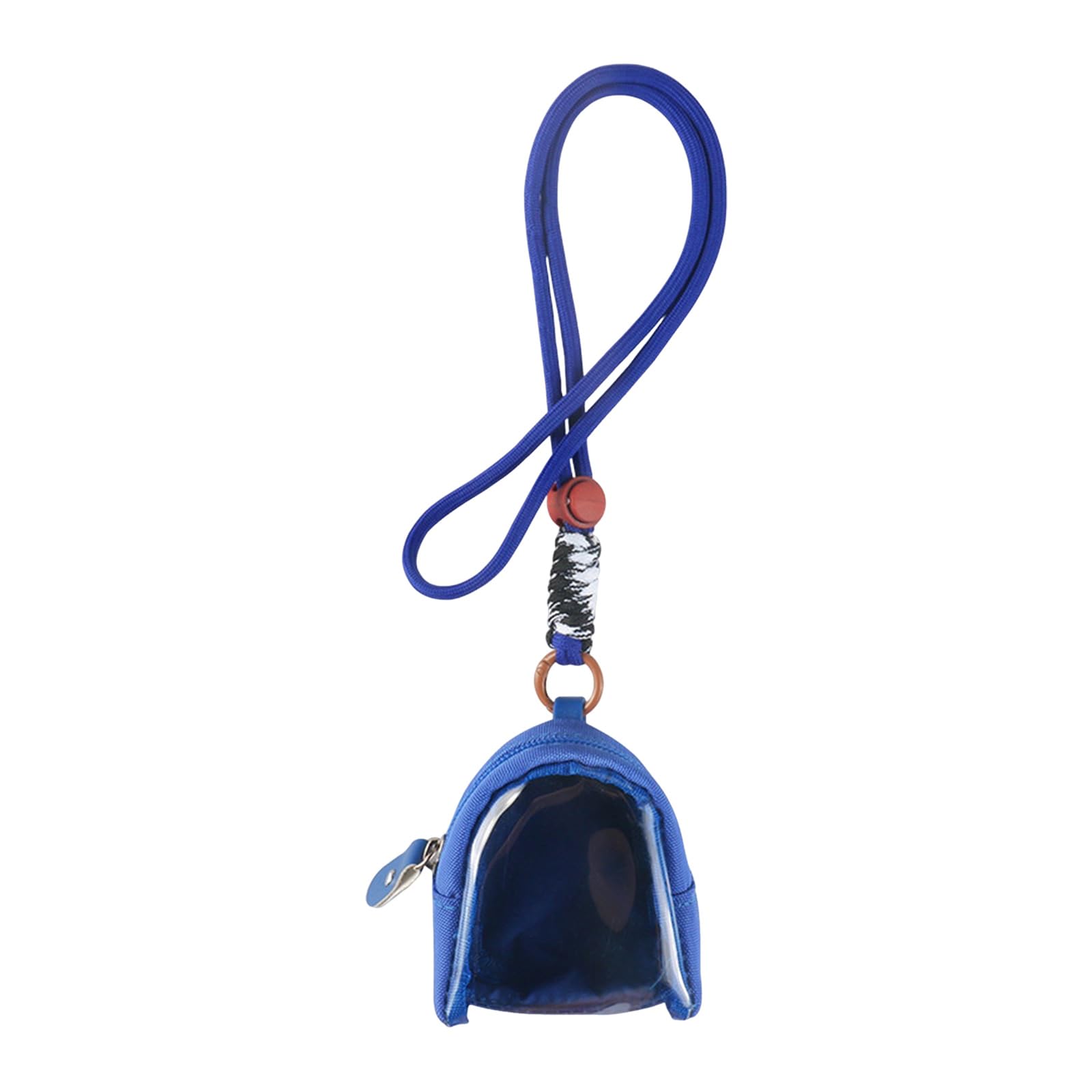 Shunzhong Blue Accessory Storage Pouch With Clear Window, Oxford Cloth Badge Organizer And Clip Strap For Daily Carry Needs Badge Display Pouch Clear Storage Small Accessory Organizer Zipper Transparent Window Clip
