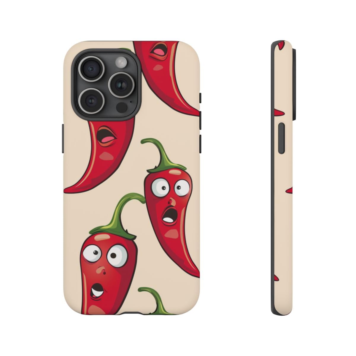 Coque iPhone 15 Pro Max rigide mate piment rouge rigolote - 4
