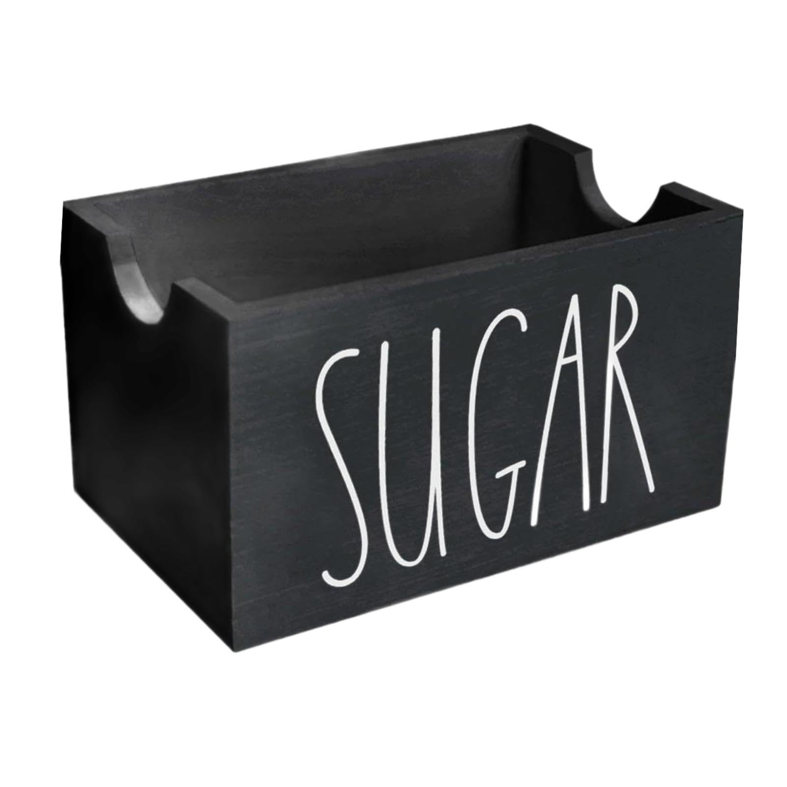 Sugar Packet Holder Display Wood Sugar Packet Container for Pantry Home Desk Black-picture-18