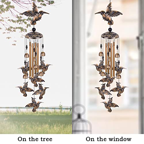 Hummingbird Wind Chimes For Garden, Gifts For Mom, Home, Balconies, Room, Patio, Indoor, Outdoor Hummingbird Decoration, Hummingbird Wind Catcher, Bronze Memorial Wind Bell, Bird Wind Chimes Decor #TOP4