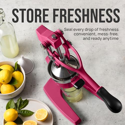 Image of Zulay Kitchen Cast Iron Juicer - Easy-to-Clean Heavy-Duty Manual Juicer, Professional Citrus Juicer - Stainless Steel Lemon Squeezer - Manual Citrus Press & Orange Squeezer - Orange Juicer