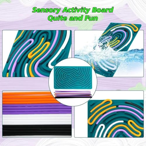 Image of Silicone Sensory Fidget Board Toy | Double-Sided Activity Board with Color Strings | Stress Relief, Focus & Calm Toy for Kids and Adults