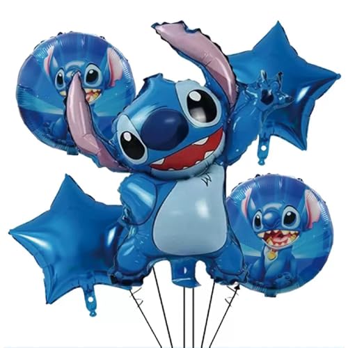 5pcs Party Supplies Round Aluminium Balloons Theme Birthday Party Decorations (Style 2)
