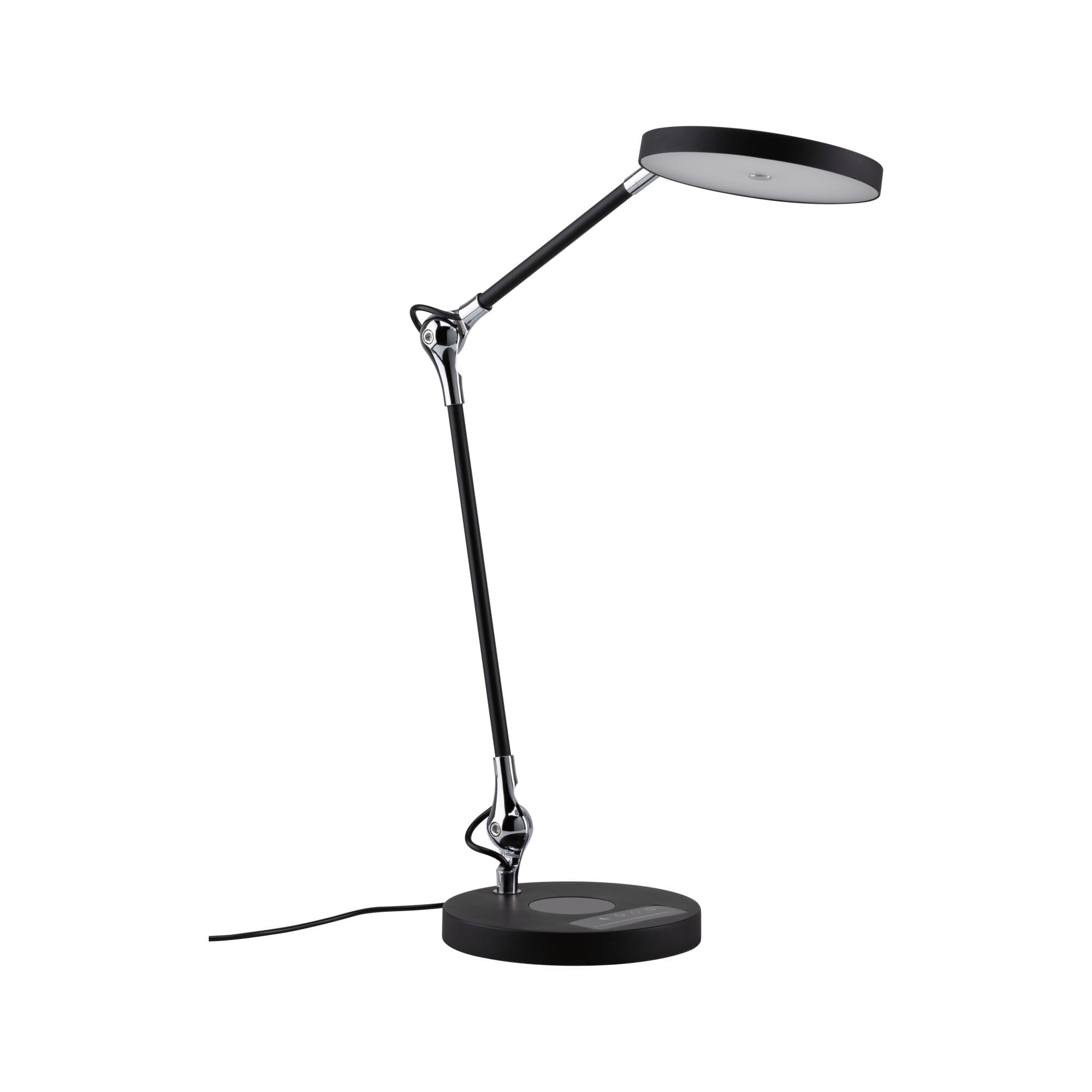 Paulmann 78910 Lampada da scrivania LED Numis TunableWhite Qi funzione di carica incl. 1 lampada per ufficio da 11 Watt dimmerabile nero luce di lavoro, bianco caldo a bianco naturale 2.700-6.500 K