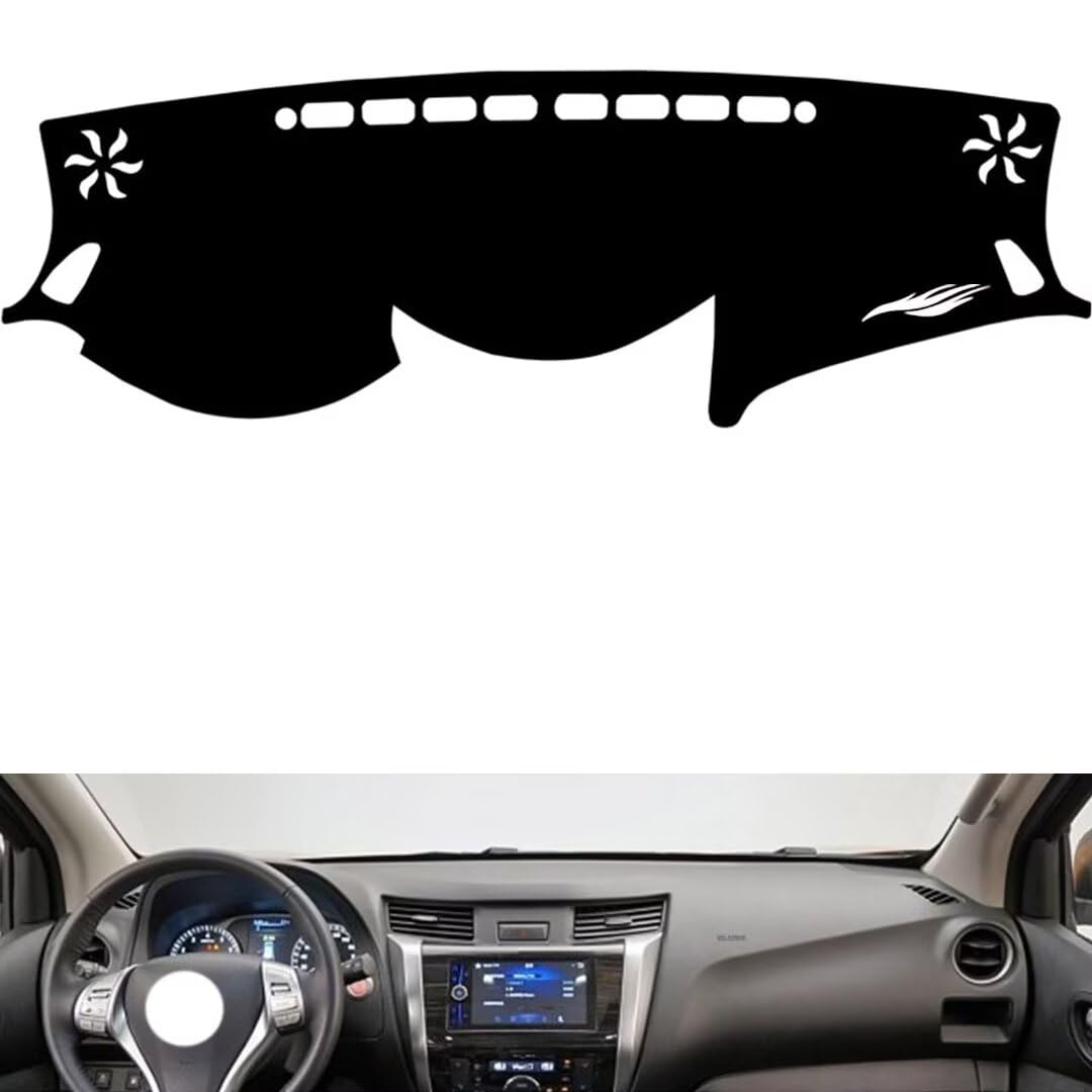 Cuero Cubierta salpicadero Compatible con Nissan Terra，Cubierta para salpicadero（Black）