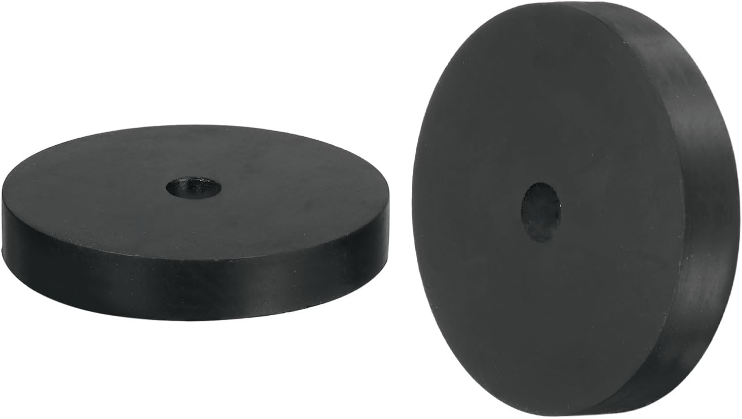 uxcell 2Pcs Thick Rubber Spacer, 3-1/8 Inch OD x 1/2 Inch ID x 9/16 Inch Thickness Round Rubber Bushings Anti Vibration Flat Spacer Washers for Home Industrial Machinery