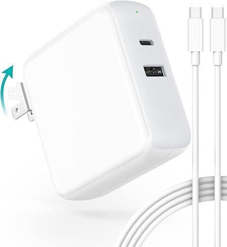 Cargador Mac, cargador USB C de 100 W, 2 puertos, cargador MacBook USB C con cable de cargador de MacBook de 5 A para MacBook Pro 13, 14, 15, 16