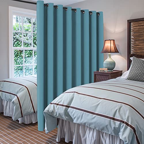 Image of H.VERSAILTEX Blackout Patio Curtains 100 x 108 Inches for Sliding Door Extral Wide Blackout Curtain Panels Thermal Insulated Room Divider - Grommet Top, 9' Tall by 8.5' Wide - Storm Blue
