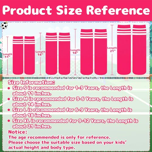 Image of Olreco 1 Pack Toddler Kids Youth Soccer Socks Girls Boys Baseball Socks Youth Knee High Softball Football Accessories Cotton