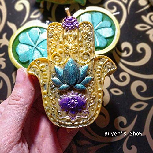 Hamsa Lotus In The Palm Silicone Soap Mold Khamsah Hamsa Hand Silicone Mold For Diy Soap Making Hand Of Fatima Mascot Candle Resin Mold #TOP3