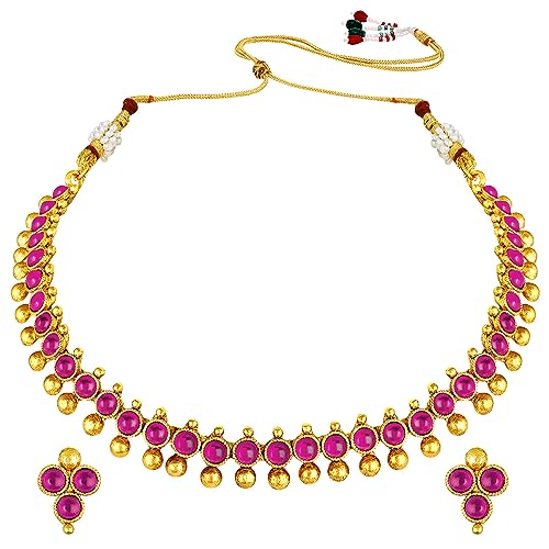 Image of Peora Traditional Ethnic Necklace & Jewellery Set Gift for Women