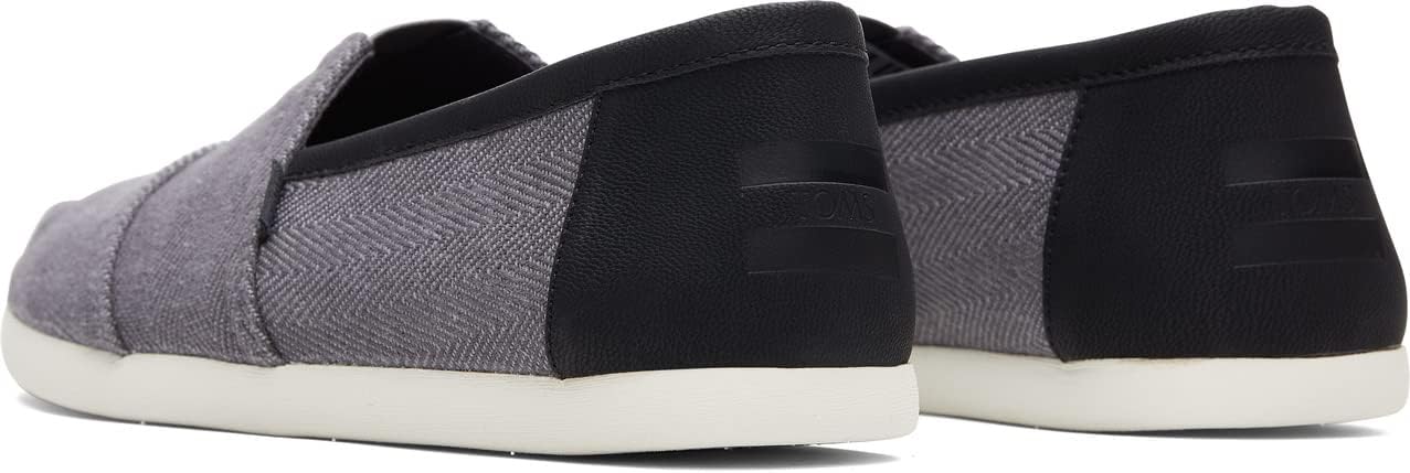 TOMS Men's Alpargata Loafer Flat, Pavement Grey Herringbone/Nubuck Synthetic Trim, 11