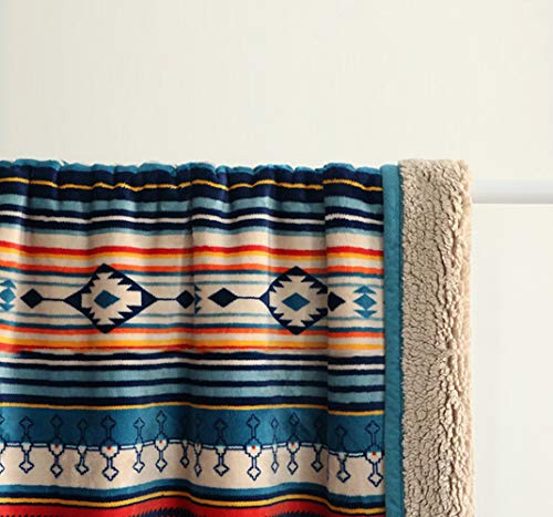 Ukeler Flannel Sherpa Throw 60'' X 50''- Bohemian Soft Plush Flannel Blanket Throws For Bed/Couch/Sofa/Office/Camping #TOP3