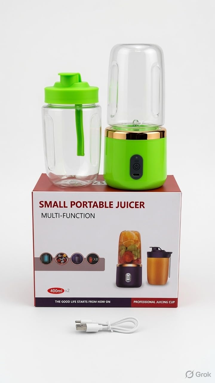 Portable Personal Blender 400ml with Extra Lid, USB Rechargeable | 6 Stainless Steel Blades, 45W 22000 RPM Motor, One-Touch Operation, Magnetic Safety Lock, Self-Cleaning Function-image-46