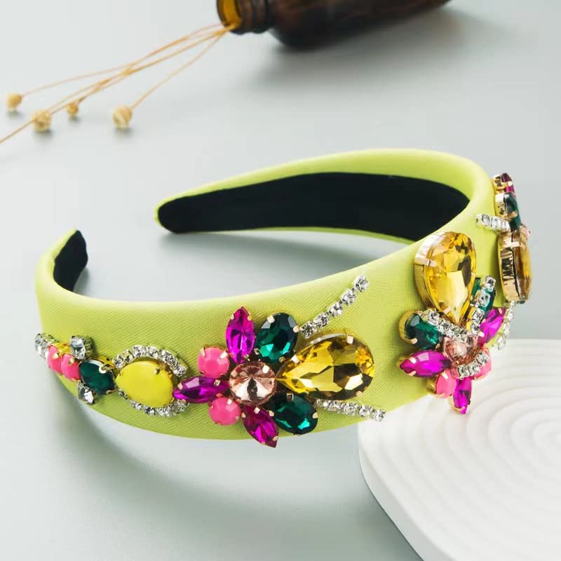 Miniatura 6 de Diadema de diamantes de imitación para mujeres y niñas, diademas gruesas acolchadas con purpurina morada, accesorios de moda para el cabello para