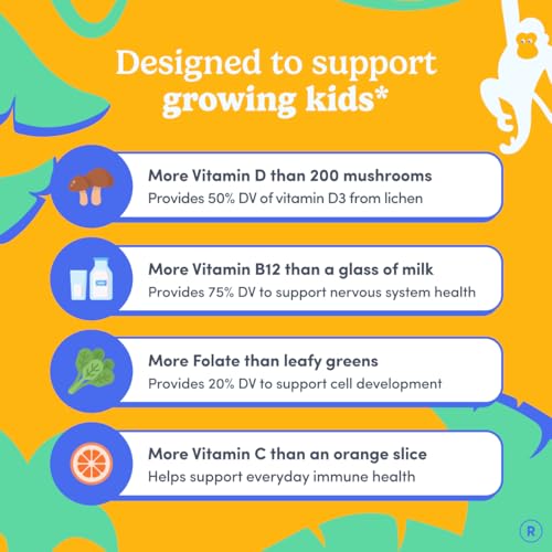 Image of FIRST DAY Kids Multivitamin Gummies Age 4+, Strawberry & Orange - Kids Vitamins Multivitamin Gummy A C D3 K2 B1 B2 B6 B12 Folate, Immunity & Brain Function, Vegan - 30 Day Supply, Packaging May Vary