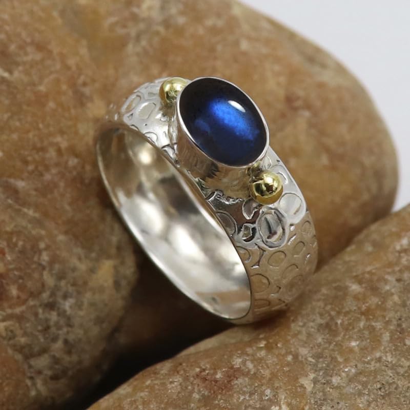 Edelstein-Bandring, Sterlingsilber, ring für Männer und Frauen, Bandring in allen Größen, Schmuck CRG1070AA