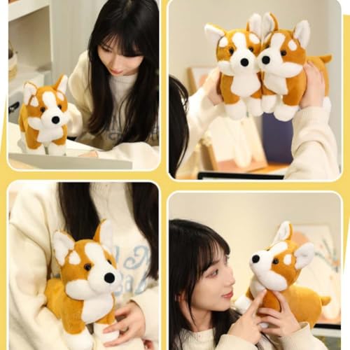 EPRHAY 25cm Niedlicher Corgi Plüschtier Kuschelig Weiches Spielzeug Welpen Stofftier Fülltier Spielzeug Kissen Aufmerksames Geschenk Dekorative Plüschpuppe