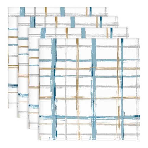 Arquiel Servilletas De Tela De Cocina, Servilletas de 4 De Tela 100% AlgodóN Suaves Y CóModas Lavables Y Reutilizables Servilletas De Mesa para Cenas Familiares, Cenas, CóCteles, Bodas