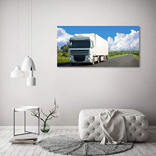 Image tableau photo décorative camion blanc verre 120x60cm - 4