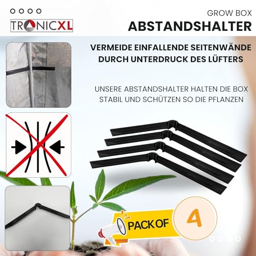 TronicXL Ersatzteil für Grow Box Fixture Poles Space Booster Zelt Schrank 16mm Stangen Befestigung Zubehör Growschrank für Growbox für Secret Jardin für DiamondBox für Diamond Box Schillerbox